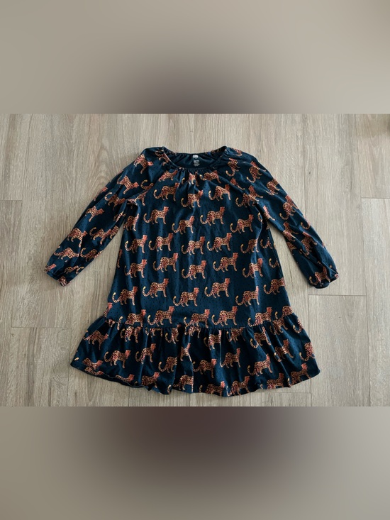 Tea Collection Other - Tea Collection Girl’s Long Sleeve Ruffle Dress Anatolian Leopards - Size 8
